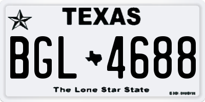 TX license plate BGL4688