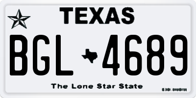 TX license plate BGL4689