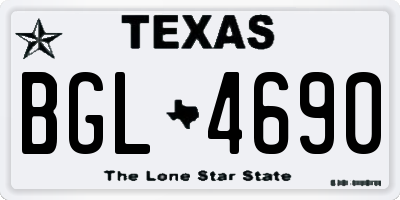 TX license plate BGL4690