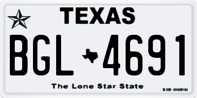 TX license plate BGL4691