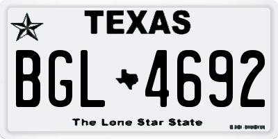 TX license plate BGL4692