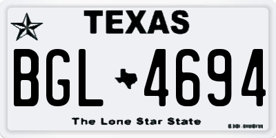 TX license plate BGL4694