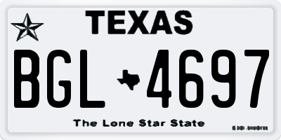 TX license plate BGL4697