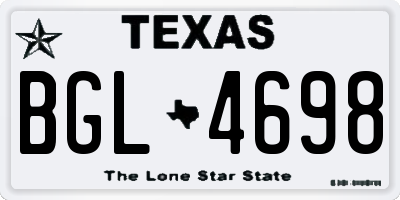 TX license plate BGL4698