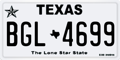 TX license plate BGL4699