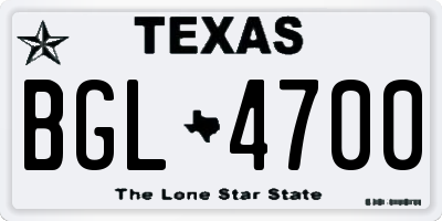 TX license plate BGL4700