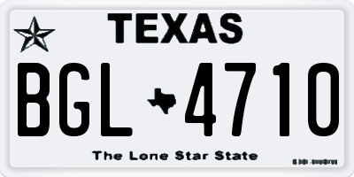 TX license plate BGL4710