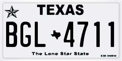 TX license plate BGL4711