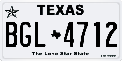 TX license plate BGL4712