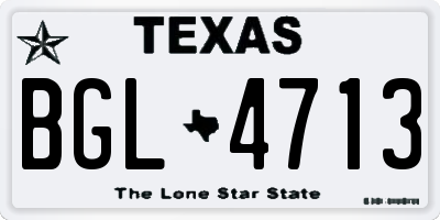 TX license plate BGL4713