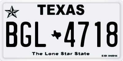 TX license plate BGL4718