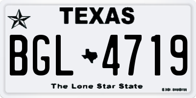 TX license plate BGL4719
