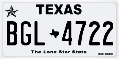 TX license plate BGL4722
