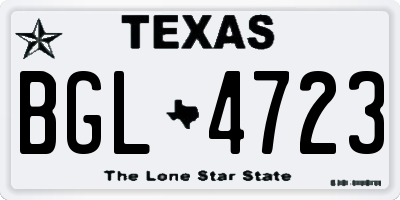 TX license plate BGL4723