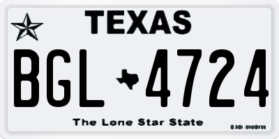 TX license plate BGL4724