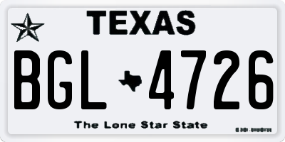 TX license plate BGL4726
