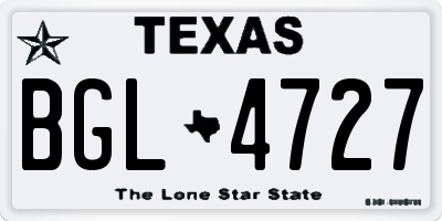 TX license plate BGL4727