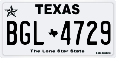 TX license plate BGL4729