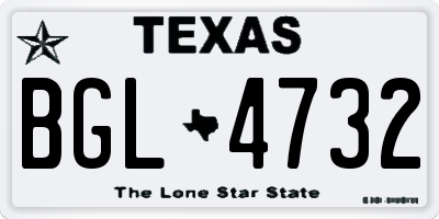 TX license plate BGL4732