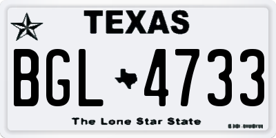 TX license plate BGL4733