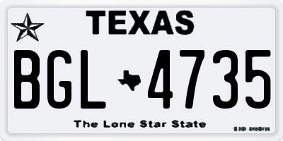 TX license plate BGL4735