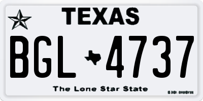 TX license plate BGL4737