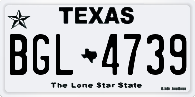 TX license plate BGL4739