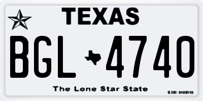 TX license plate BGL4740