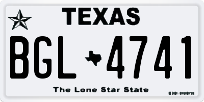 TX license plate BGL4741