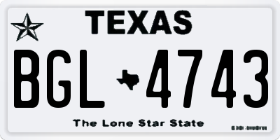 TX license plate BGL4743