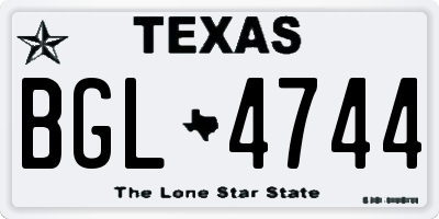 TX license plate BGL4744