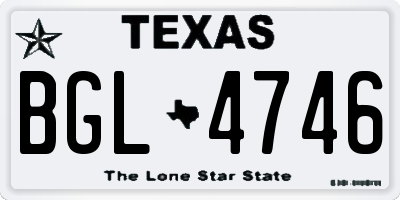 TX license plate BGL4746