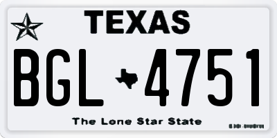 TX license plate BGL4751