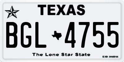 TX license plate BGL4755