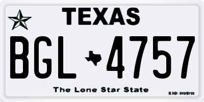 TX license plate BGL4757
