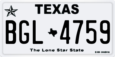 TX license plate BGL4759