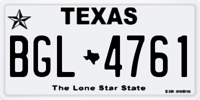 TX license plate BGL4761