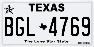 TX license plate BGL4769
