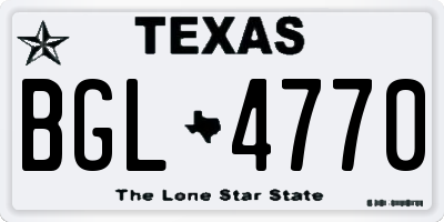 TX license plate BGL4770