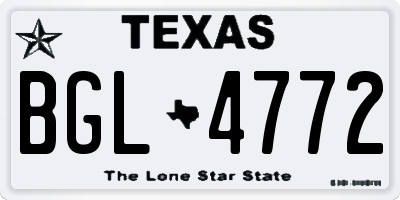 TX license plate BGL4772