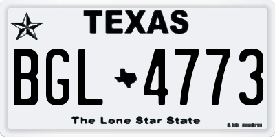 TX license plate BGL4773