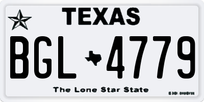 TX license plate BGL4779