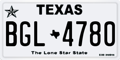 TX license plate BGL4780
