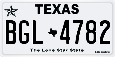 TX license plate BGL4782