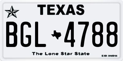 TX license plate BGL4788