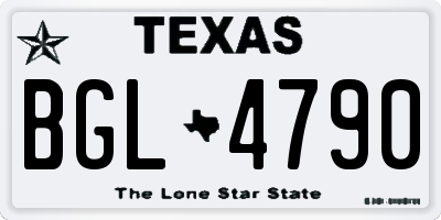 TX license plate BGL4790