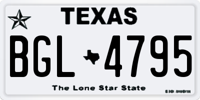 TX license plate BGL4795