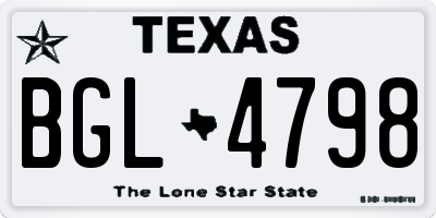 TX license plate BGL4798