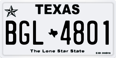 TX license plate BGL4801