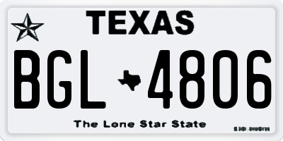 TX license plate BGL4806